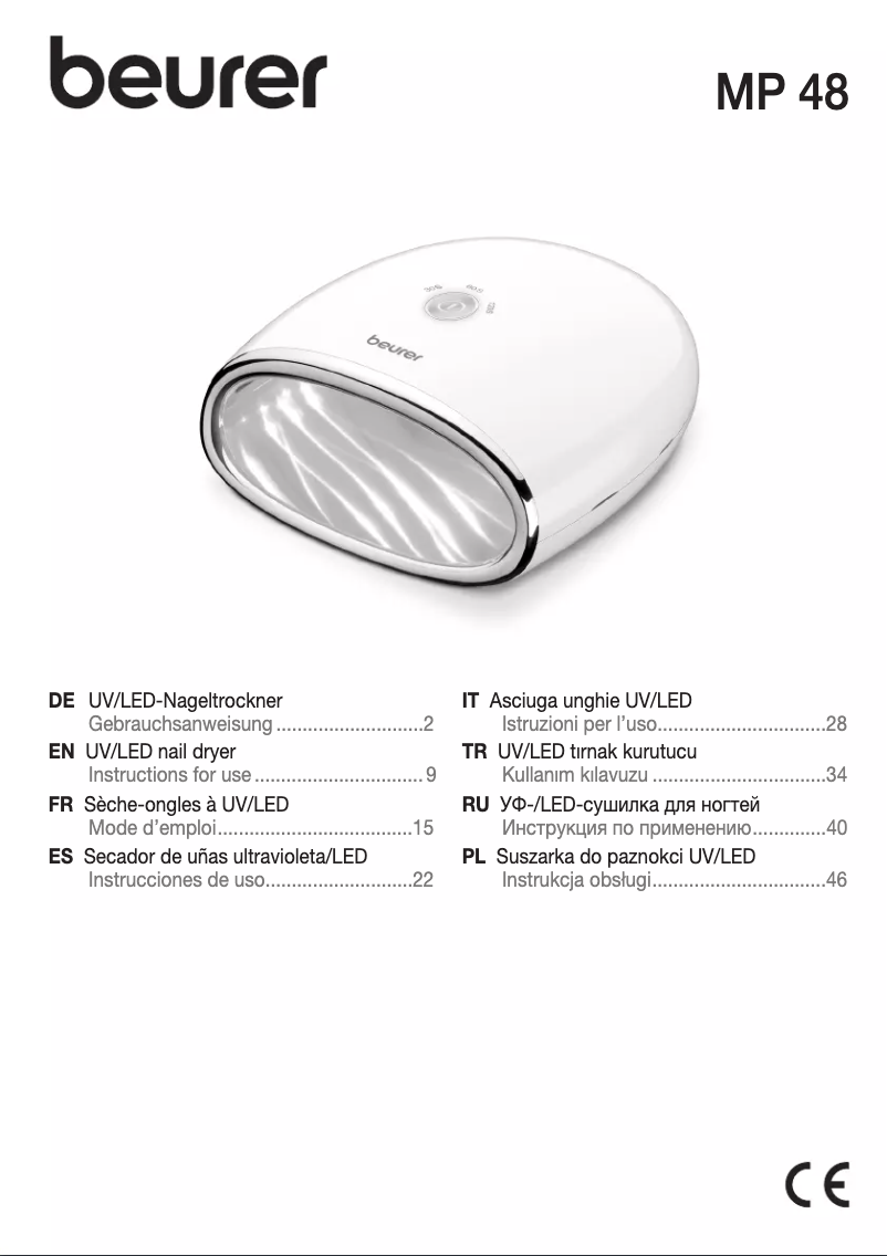 Page 1 de la notice Manuel utilisateur Beurer MP 48