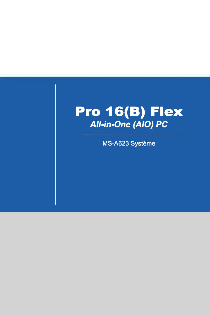 Page 1 de la notice Manuel utilisateur MSI Wind Top Pro 16 Flex