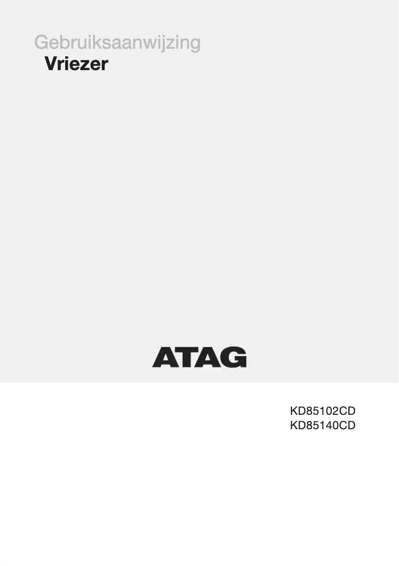 Page 1 de la notice Manuel utilisateur Atag KD85140CD