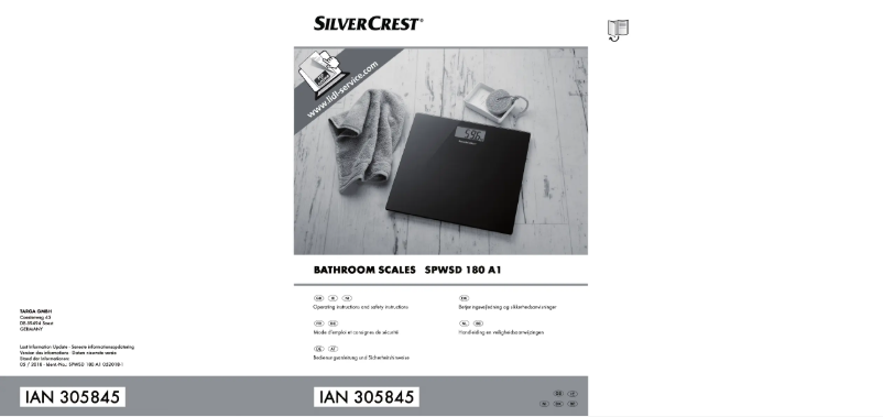 Page n°1 - Manuel utilisateur SilverCrest SPWSD 180 A1
