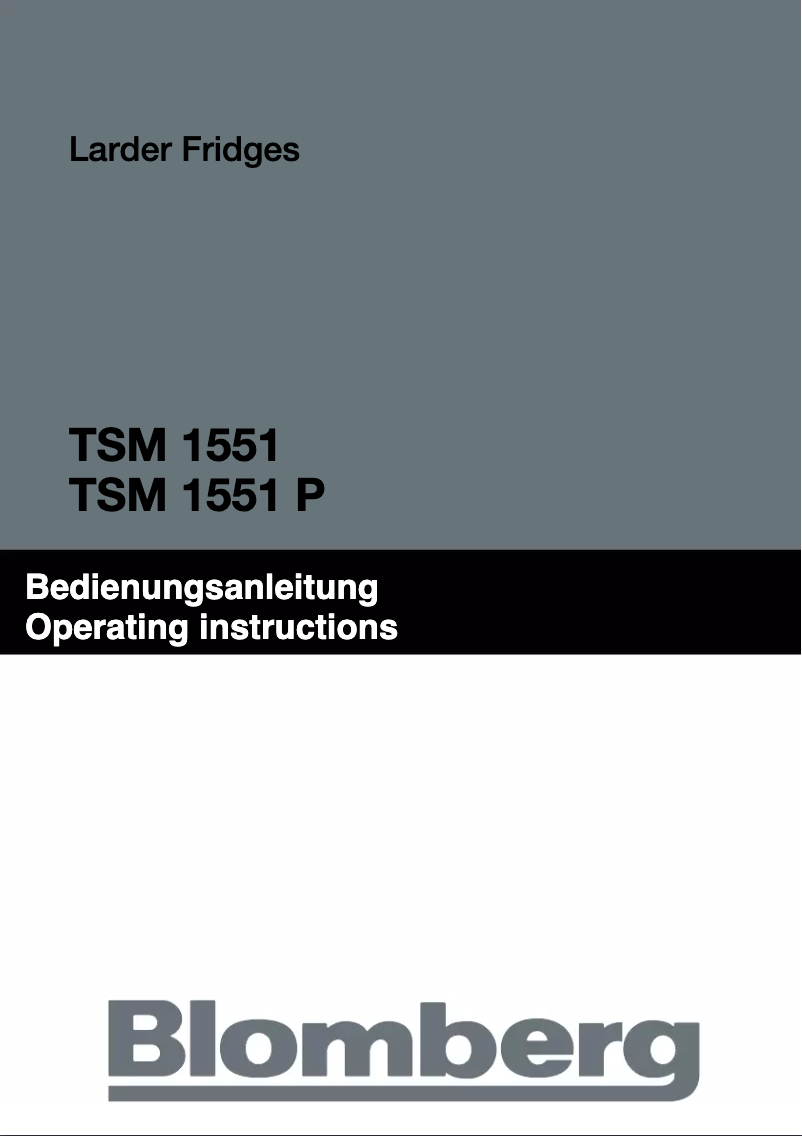 Page n°1 - Manuel utilisateur Blomberg TSM1551P