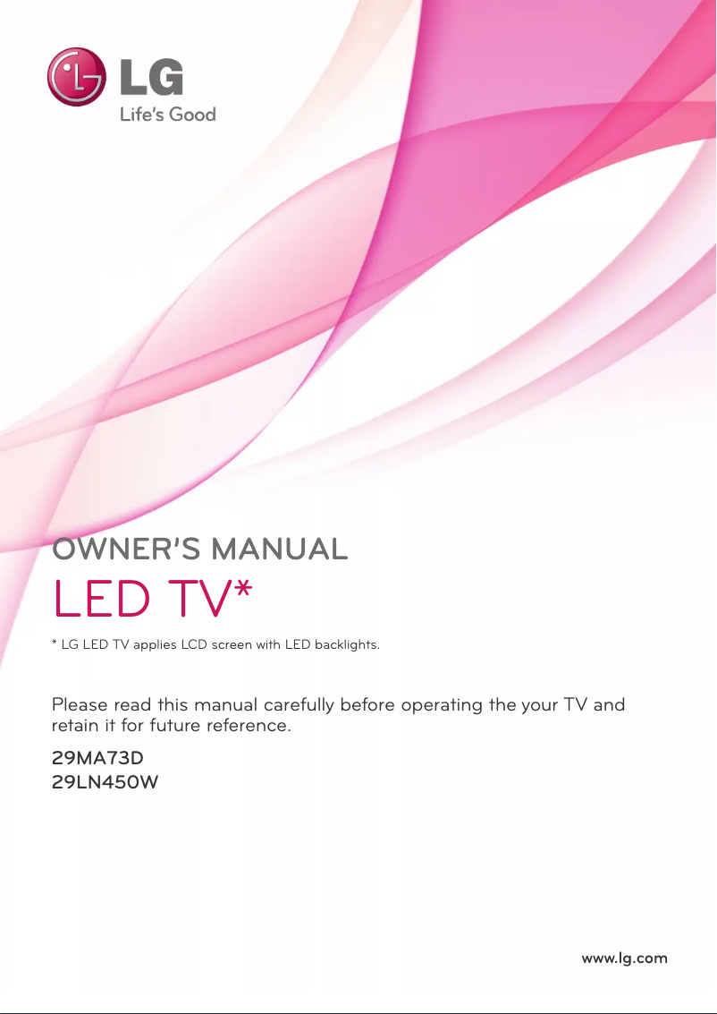Page 1 de la notice Manuel utilisateur LG 29LN450W