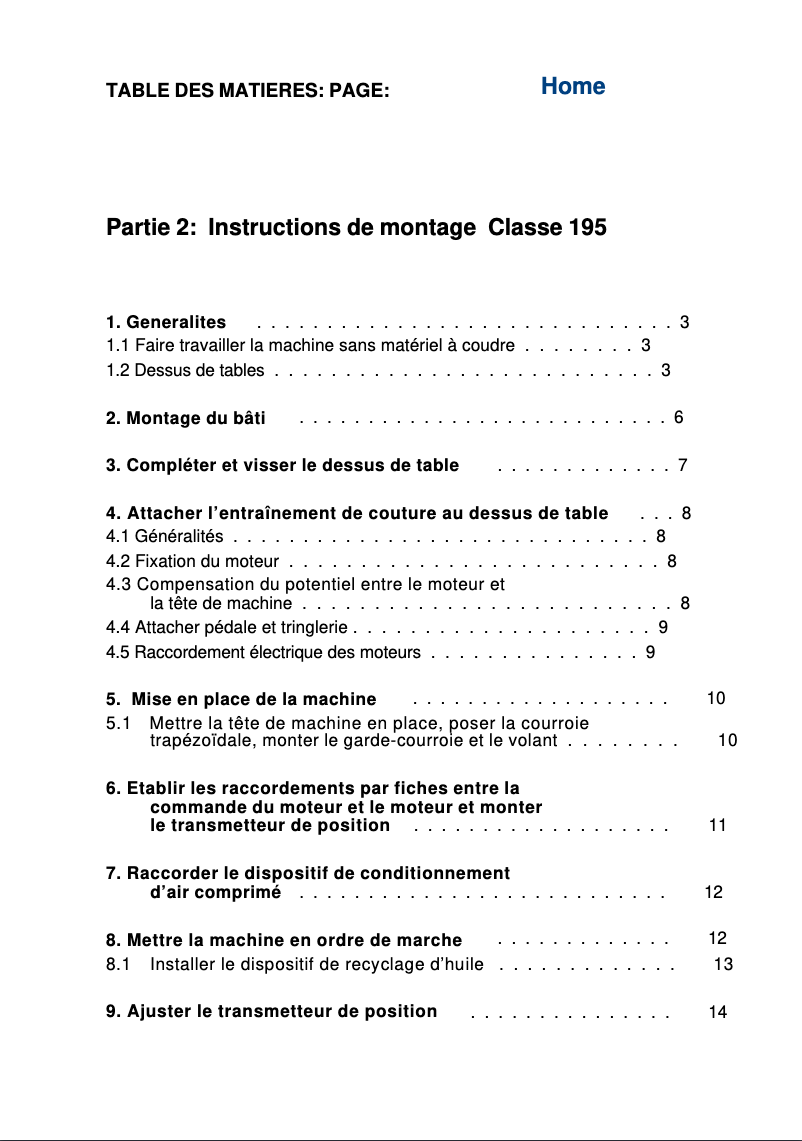 Page n°1 - Guide d'installation Dürkopp Adler 195