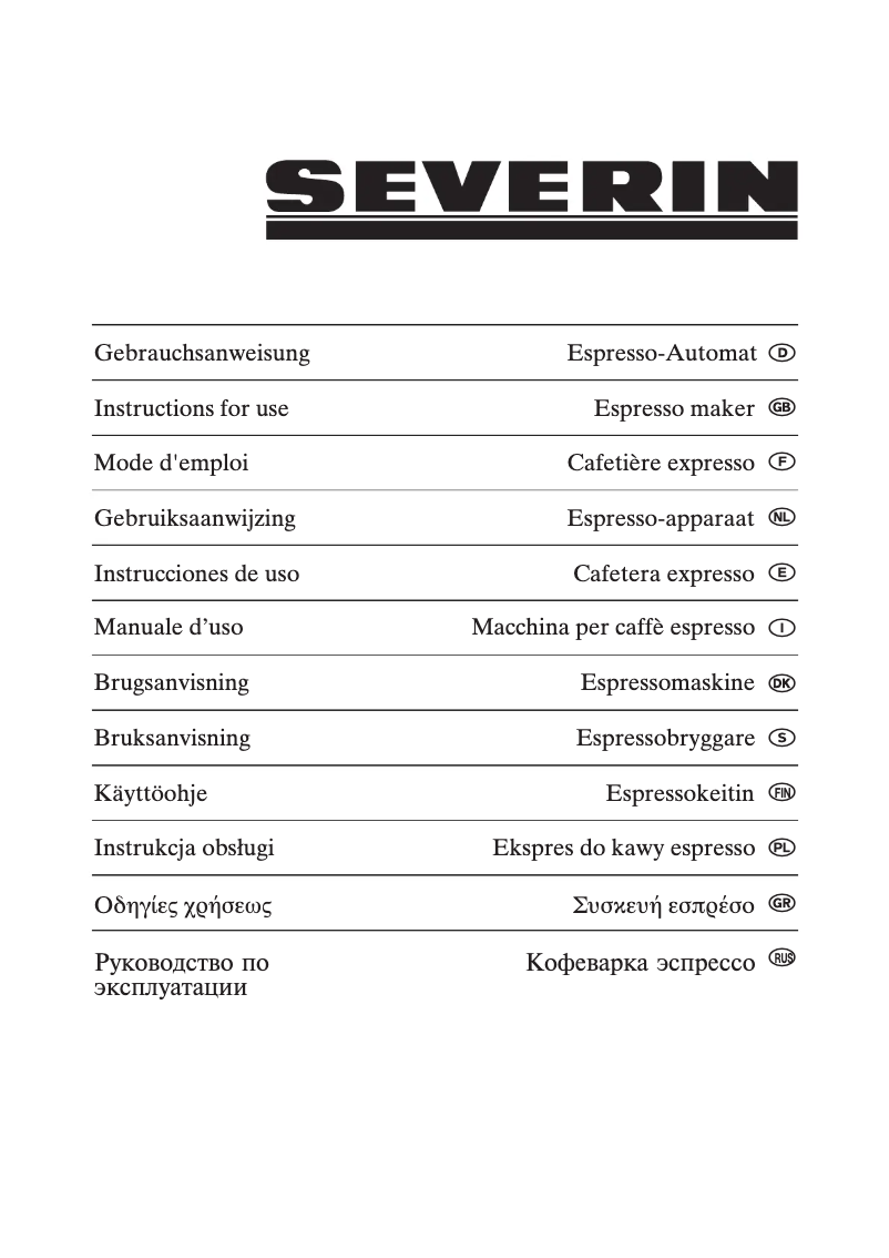 Page n°1 - Manuel utilisateur Severin KA 5986