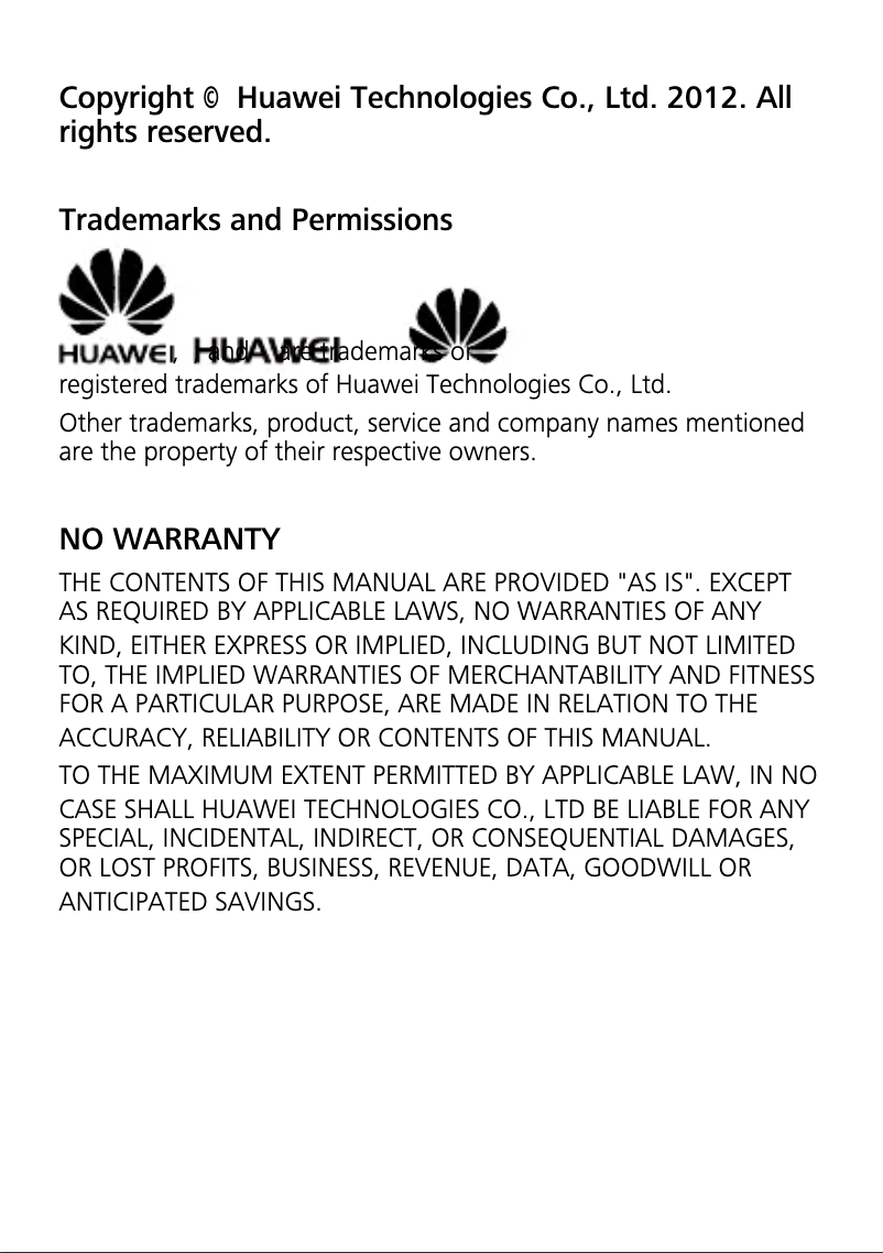 Page 1 de la notice Manuel utilisateur Huawei G6008
