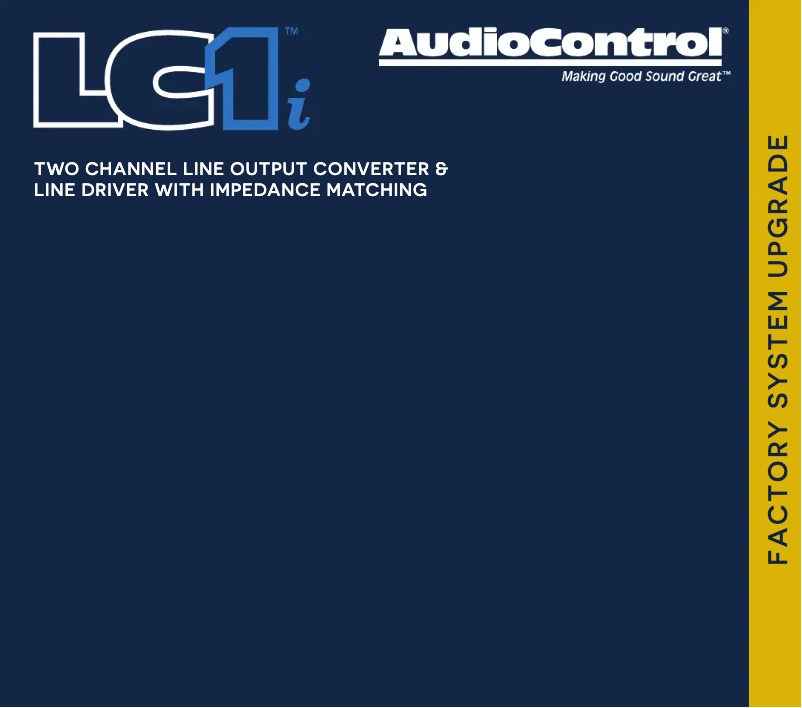 Page 1 de la notice Fiche technique AudioControl LC1i