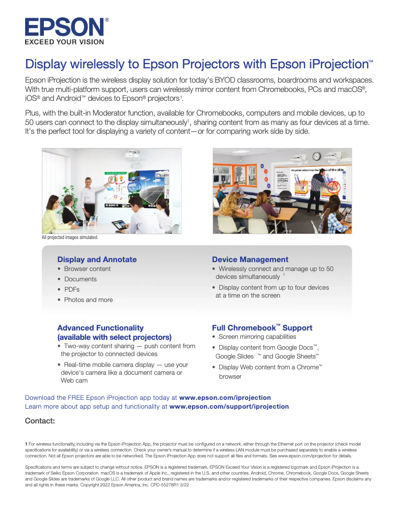 Imagen de la primera página del manual del dispositivo BrightLink EB-735Fi