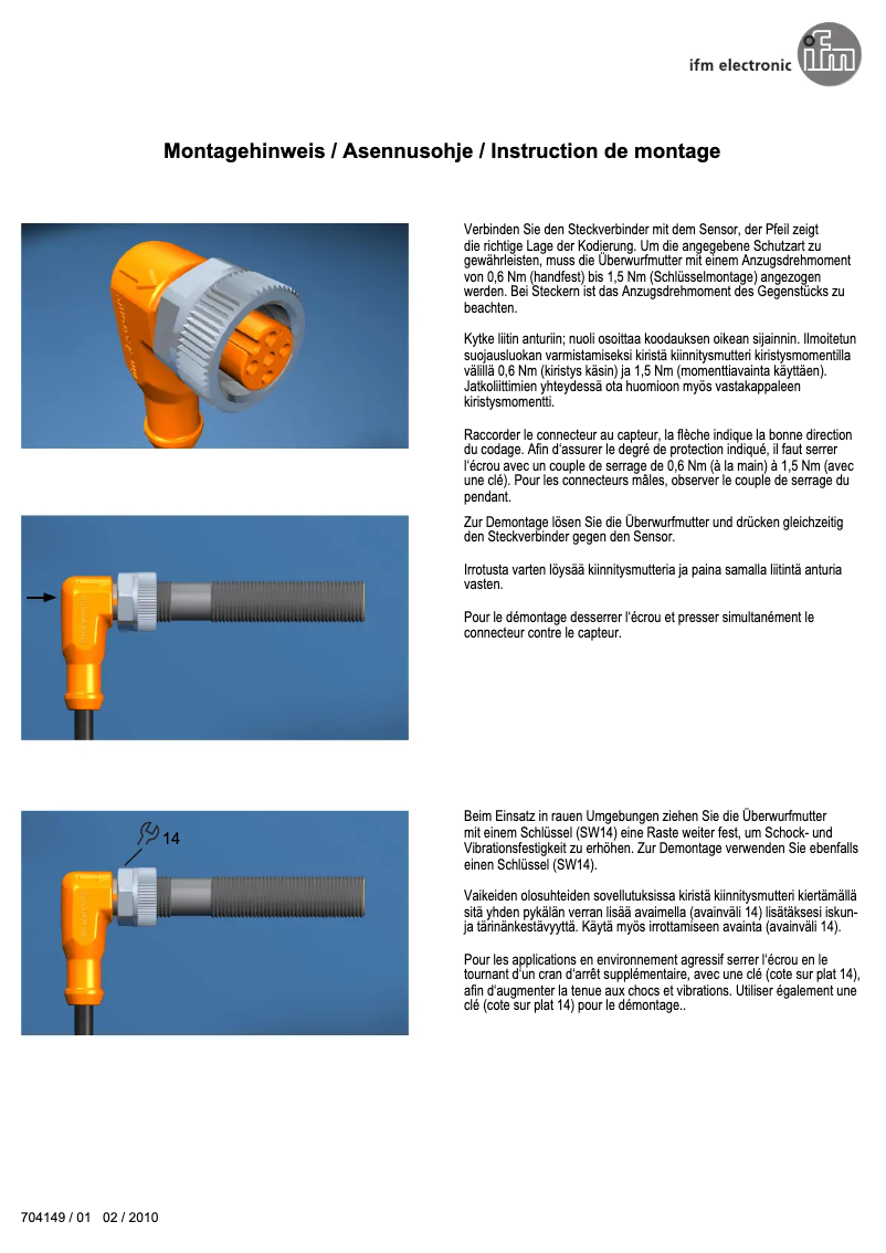 Page n°1 - Manuel utilisateur IFM EVT029