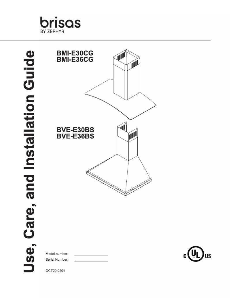 Page n°1 - Guide d'installation Zephyr BVEE30BS