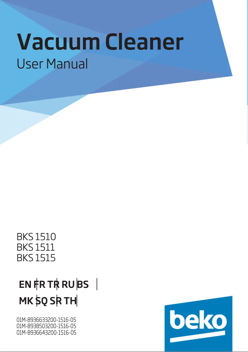 Page 1 de la notice Manuel utilisateur Beko BKS 1511