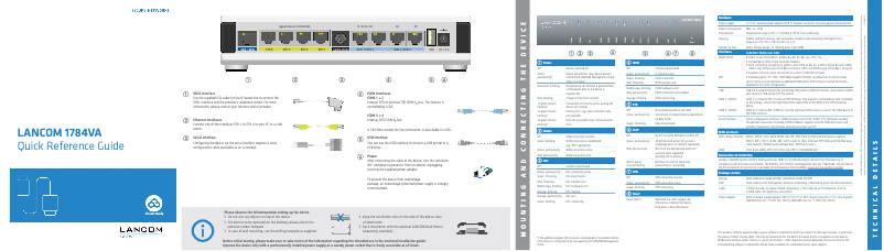 Page 1 de la notice Manuel utilisateur Lancom 1784VA