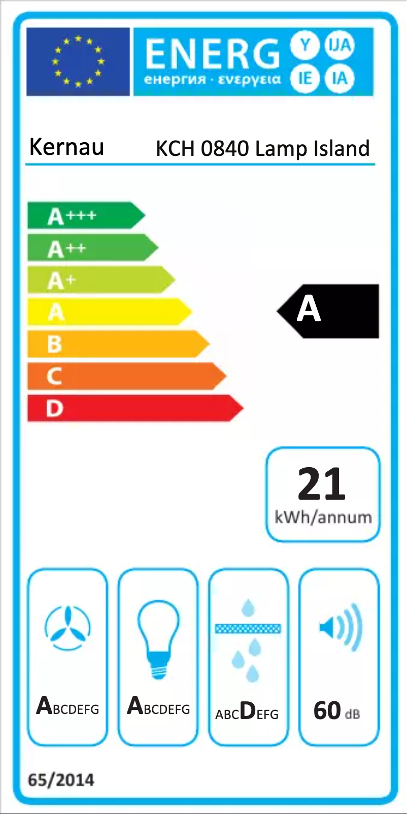 Página 1 del manual Etiqueta energética Kernau KCH 0840