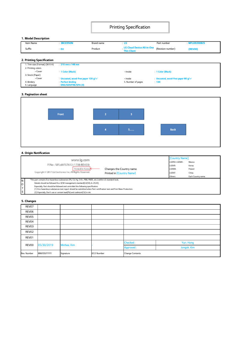 Image de la première page du manuel de l'appareil 38CK950N
