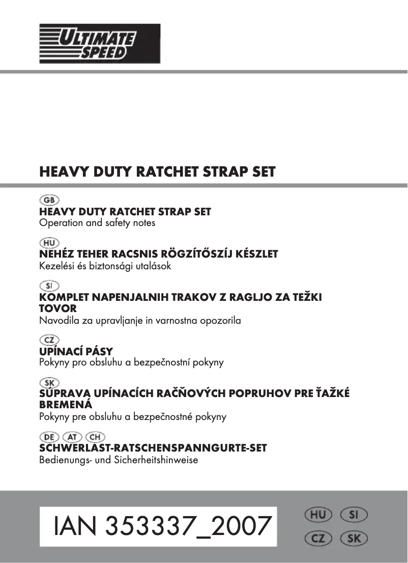 Page n°1 - Manuel utilisateur Ultimate Speed HG07155