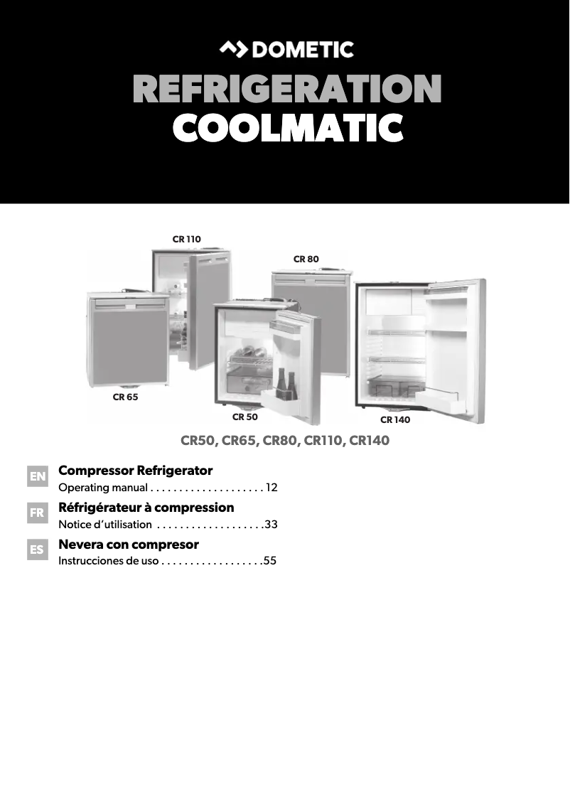 Page 1 de la notice Manuel utilisateur Dometic Coolmatic CR 50