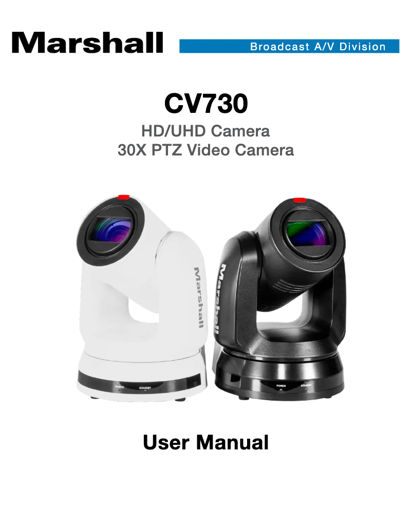 Page 1 de la notice Manuel utilisateur Marshall Electronics CV730-BK