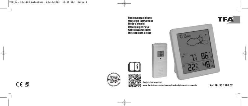 Página 1 del manual Manual de usuario TFA CLEAR 35.1168.02