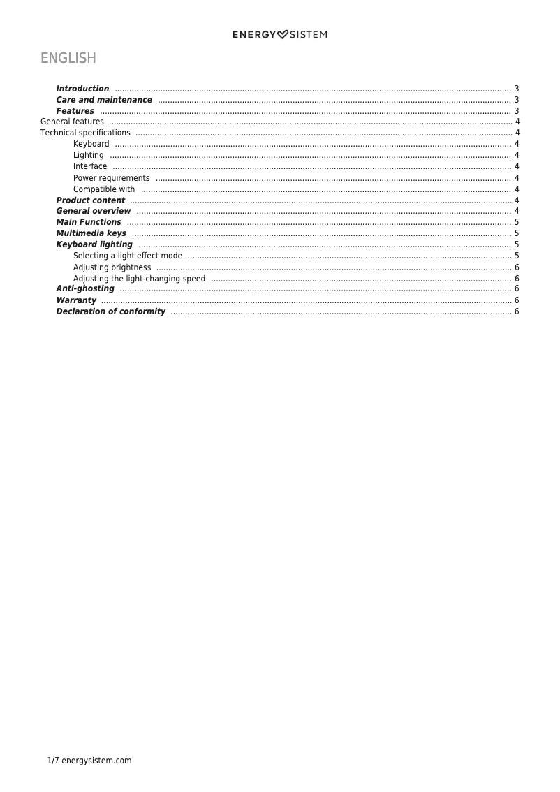 Image de la première page du manuel de l'appareil ESG K6