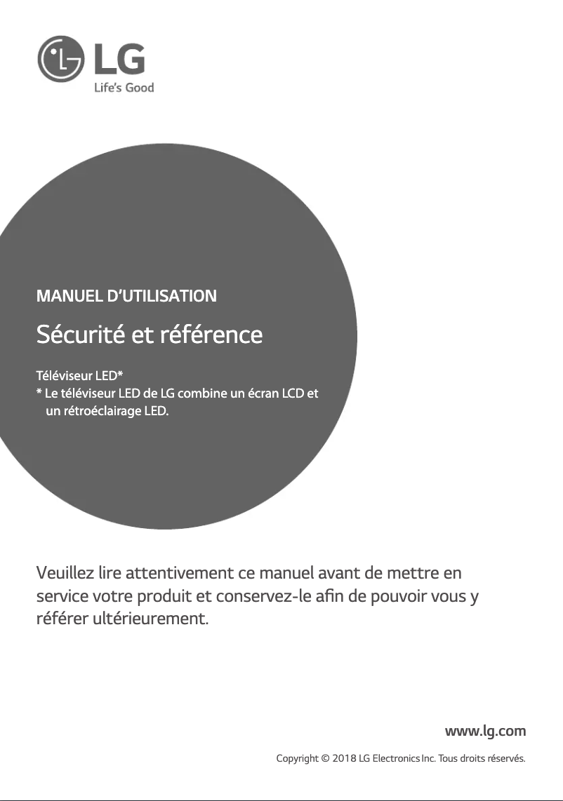 Page n°1 - Manuel utilisateur LG 49UK6400PLF