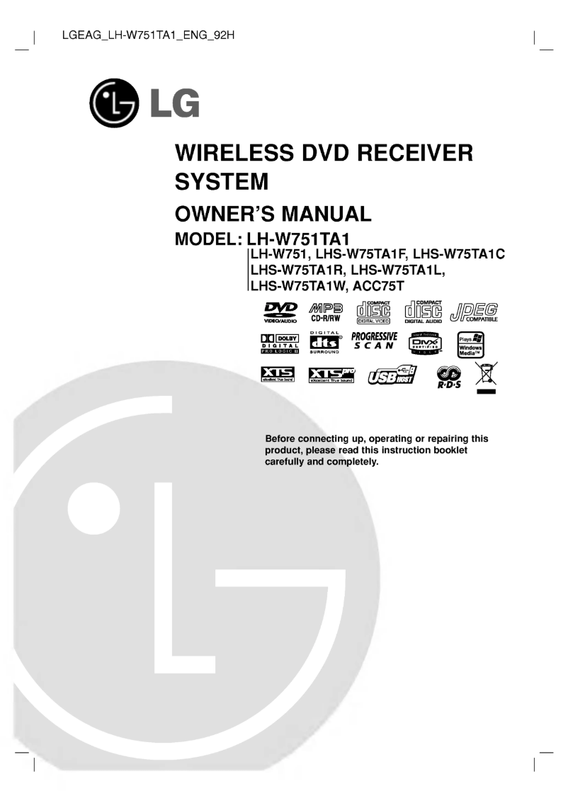 Image de la première page du manuel de l'appareil LH-W751TA1