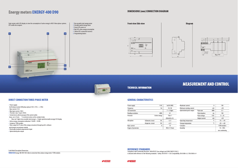 Page n°1 - Fiche technique Vemer Energy-400 D90
