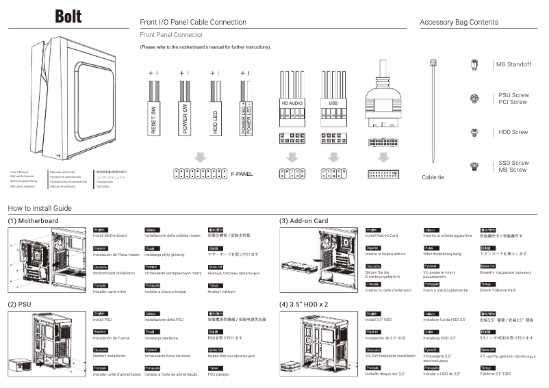 Image de la première page du manuel de l'appareil Bolt