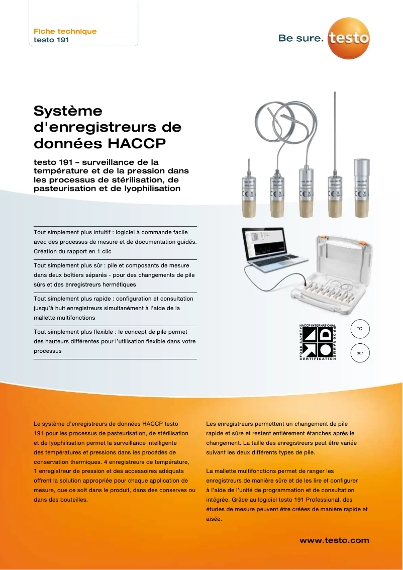 Page n°1 - Fiche technique Testo 191