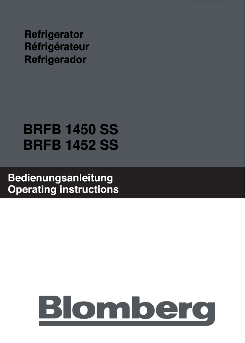 Page n°1 - Manuel utilisateur Blomberg BRFB 1452 SS