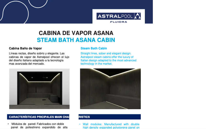 Page 1 de la notice Fiche technique AstralPool Asana
