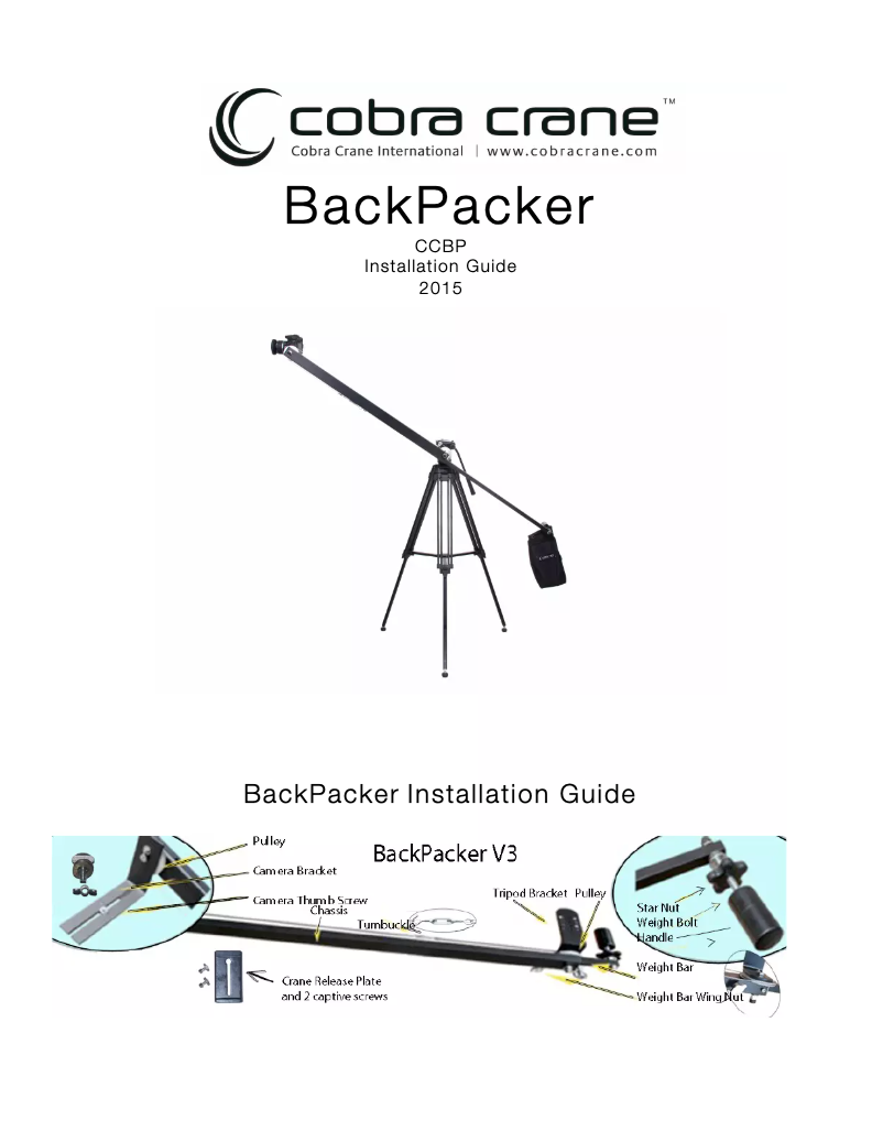 Page 1 de la notice Manuel utilisateur CobraCrane CCBP