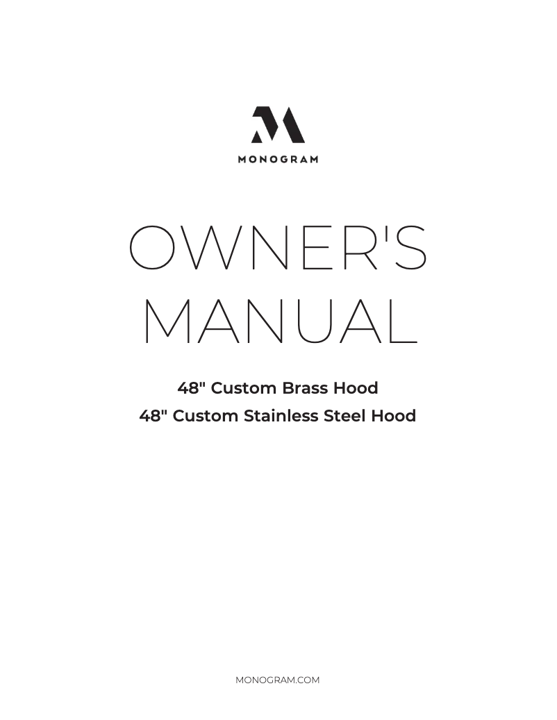 Page 1 de la notice Manuel d'utilisation et d'entretien Monogram ZVC48DTB1