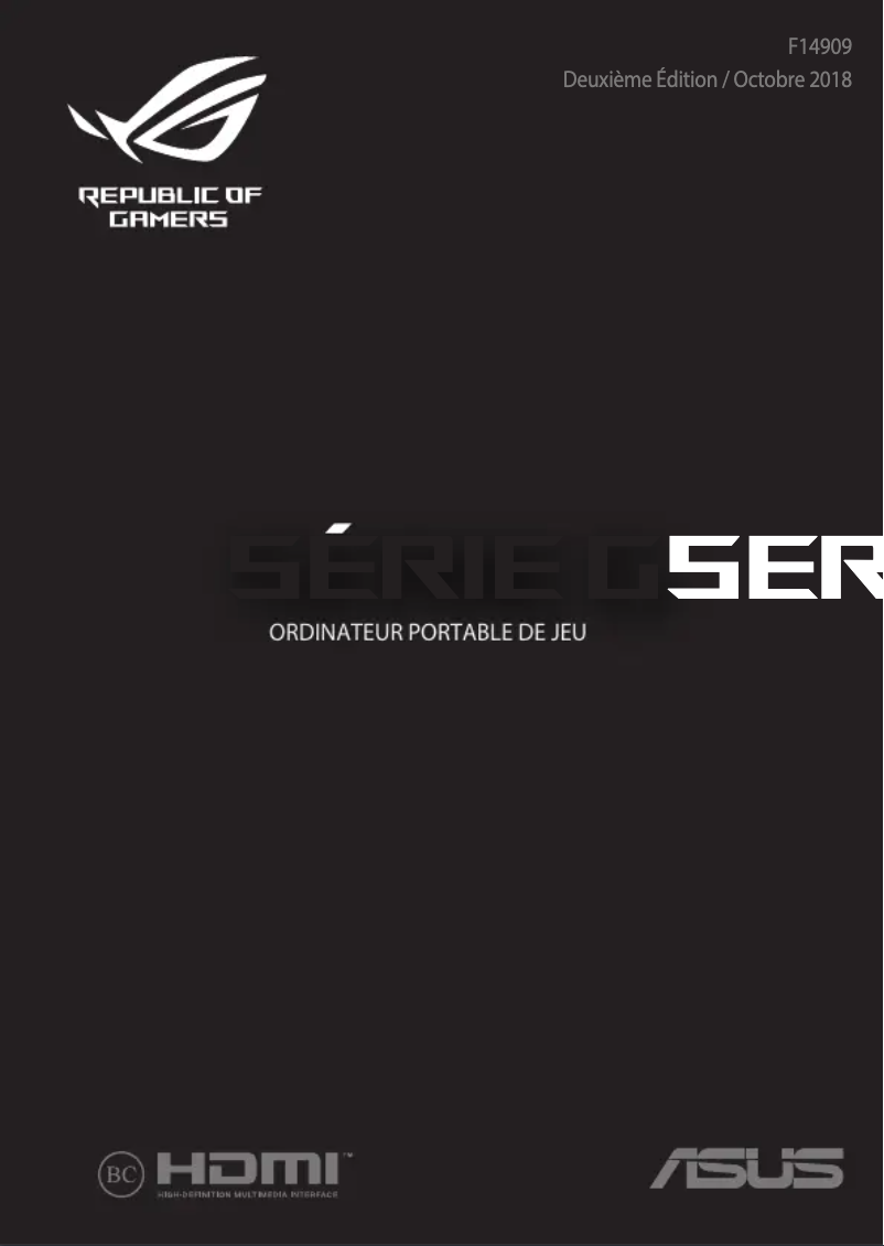 Page 1 de la notice Manuel utilisateur Asus ROG Strix Scar II