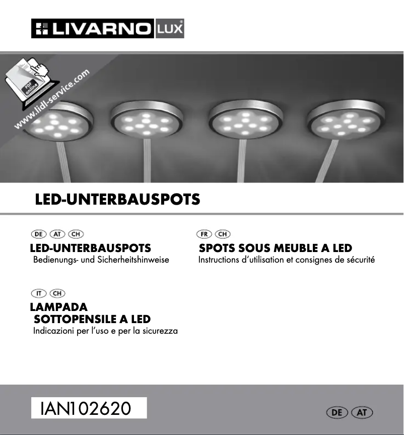 Page 1 de la notice Manuel utilisateur Livarno Lux IAN 102620