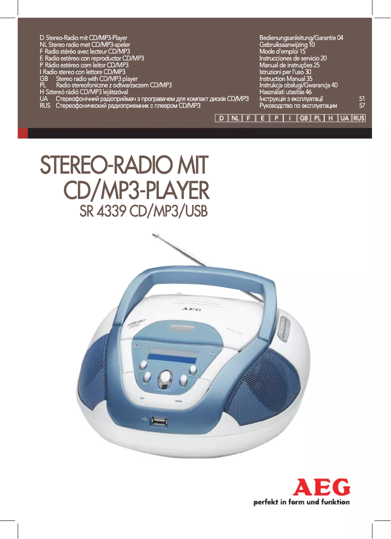 Page n°1 - Manuel utilisateur AEG SR 4339 CD