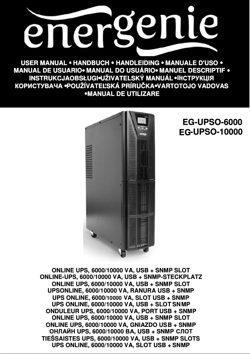 Page 1 de la notice Manuel utilisateur EnerGenie EG-UPSO-6000