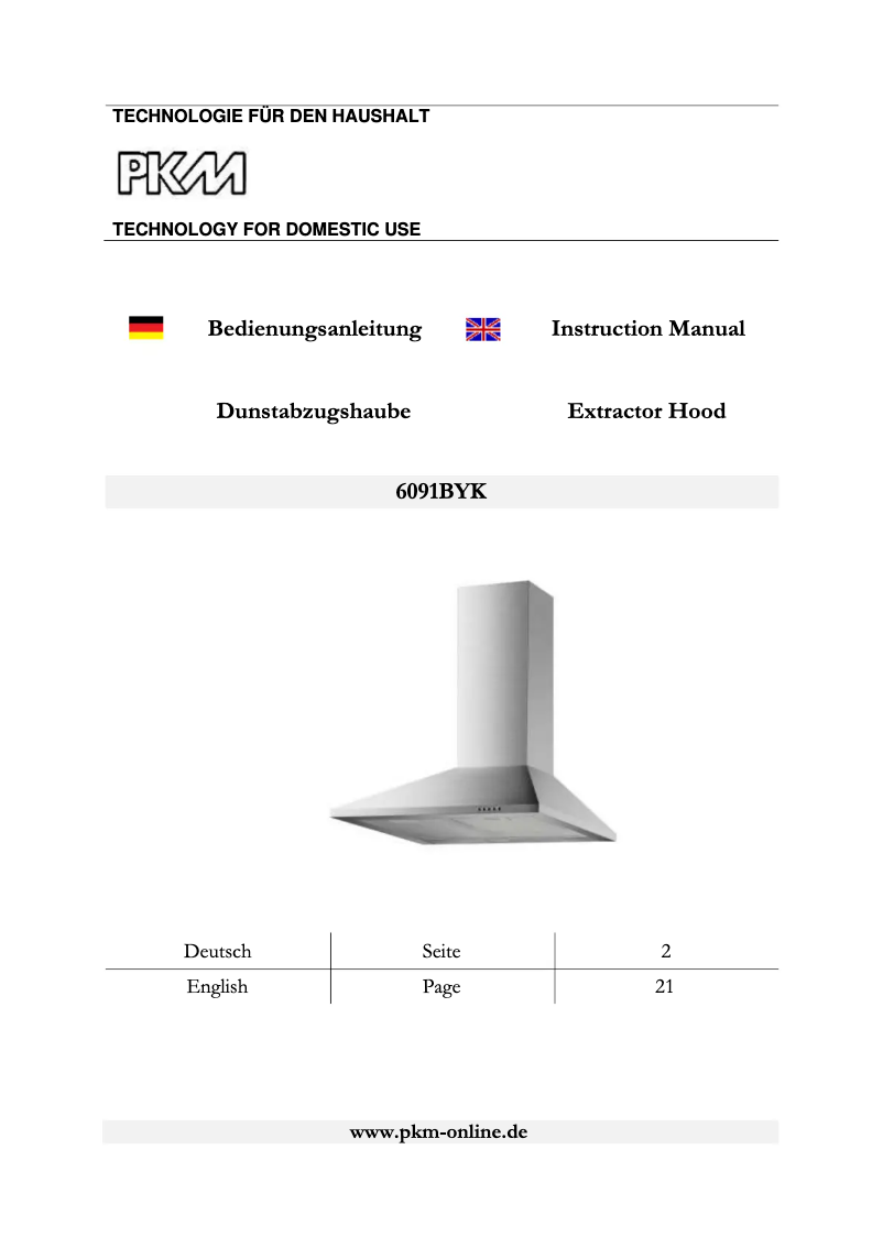 Page n°1 - Manuel utilisateur PKM 6091BYK