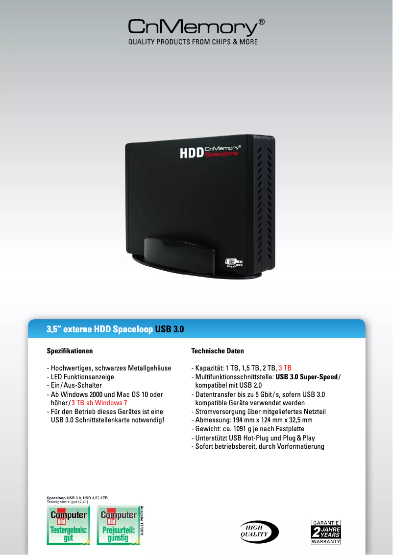 Page n°1 - Manuel utilisateur CnMemory Spaceloop