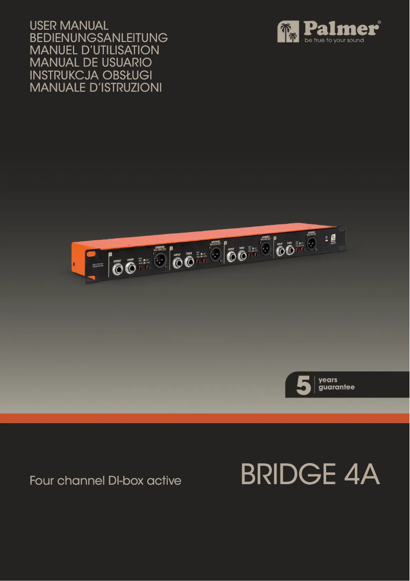 Page 1 de la notice Manuel utilisateur Palmer BRIDGE 4A