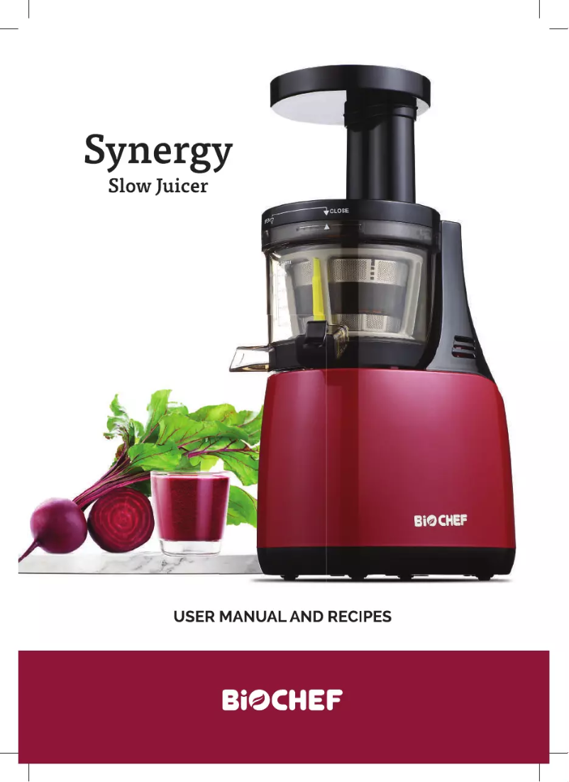 Page n°1 - Manuel utilisateur BioChef Synergy
