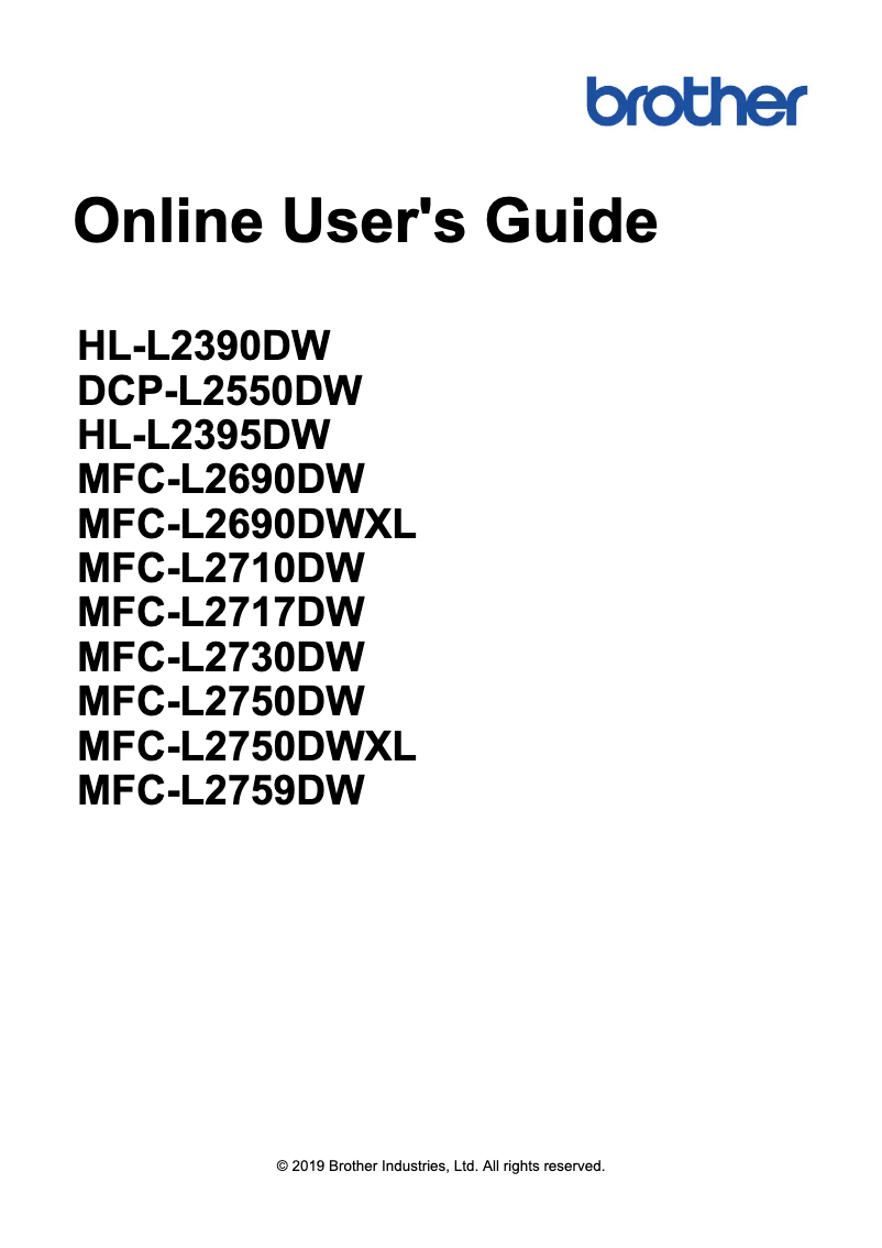 Page 1 de la notice Manuel utilisateur Brother MFC-L2717DW