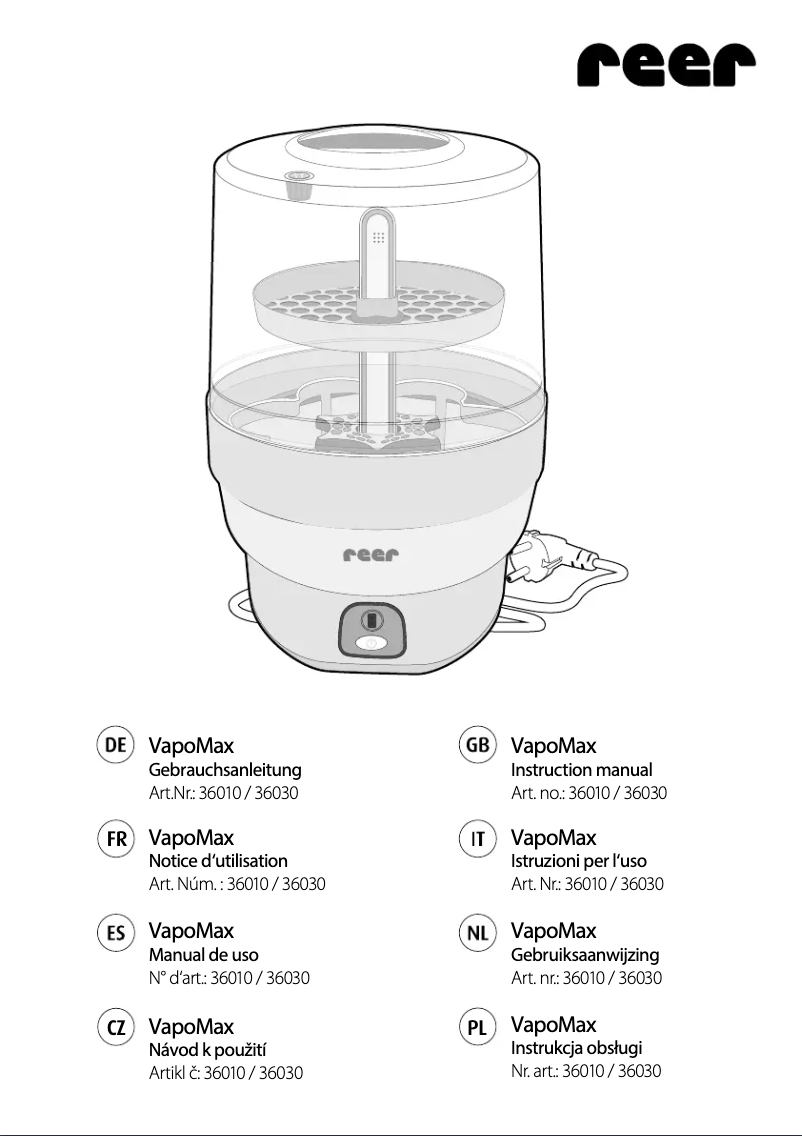 Página 1 del manual Manual de usuario Reer VapoMax 36010