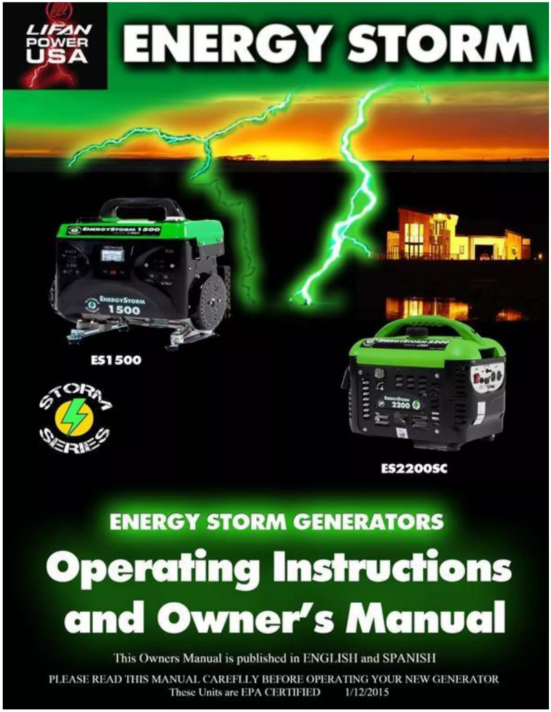 Page n°1 - Manuel utilisateur Lifan Energy Storm 2200SC