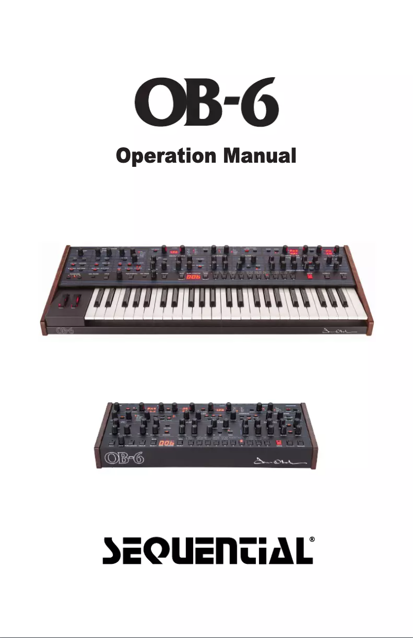 Page 1 de la notice Manuel utilisateur Sequential OB-6