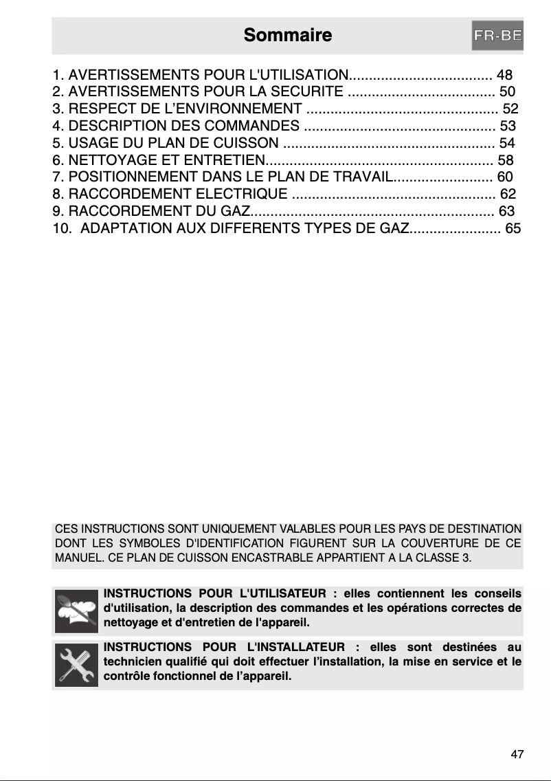 Page 1 de la notice Manuel utilisateur Smeg P755SB1
