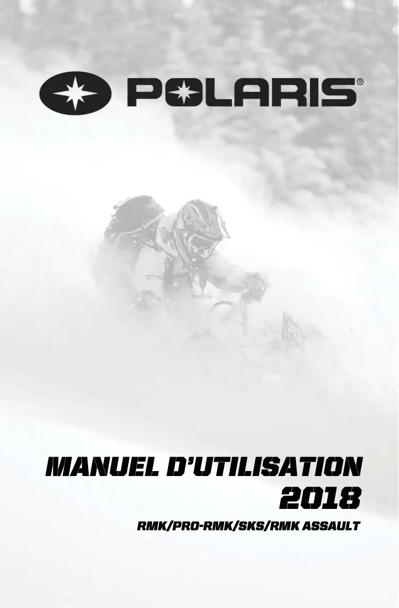 Page 1 de la notice Manuel utilisateur Polaris 800 Pro-RMK 163 (2018)