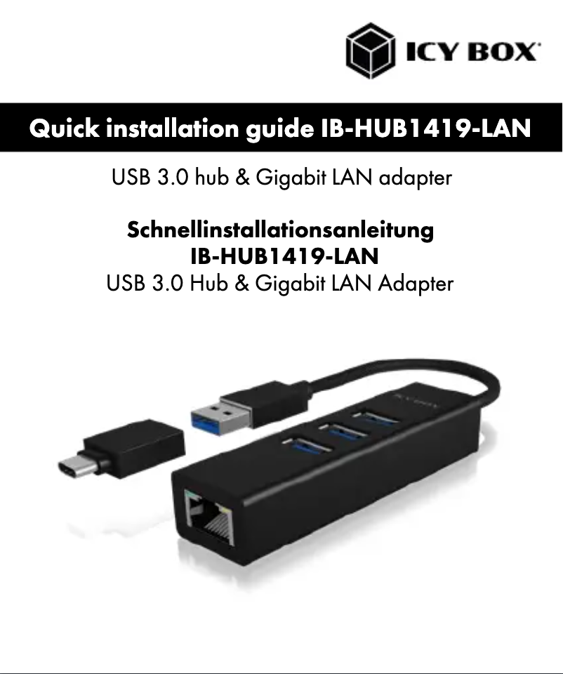 Página 1 del manual Manual de usuario Icy Box IB-HUB1419-LAN