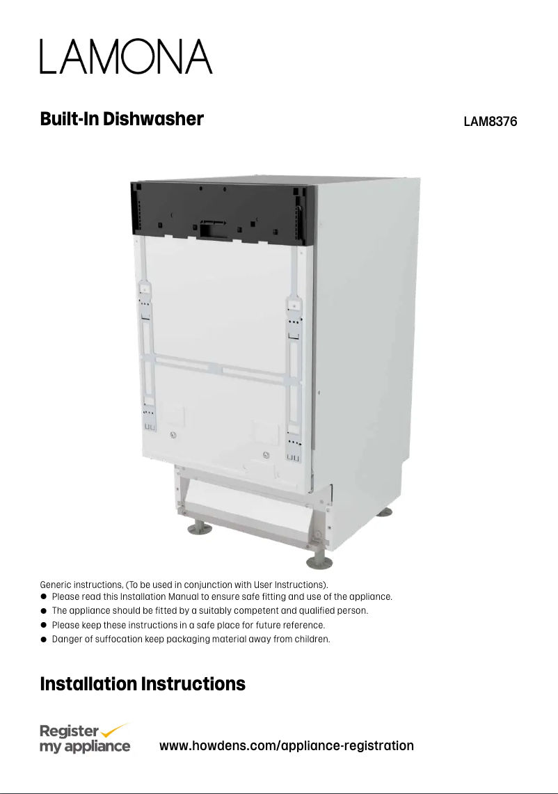 Page 1 de la notice Guide d'installation Lamona LAM8376