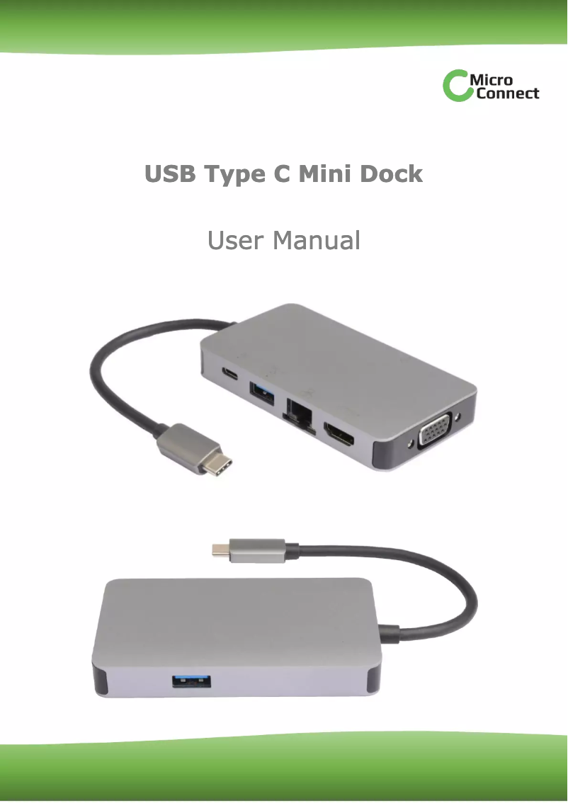 Image de la première page du manuel de l'appareil USB3.1CCOM14