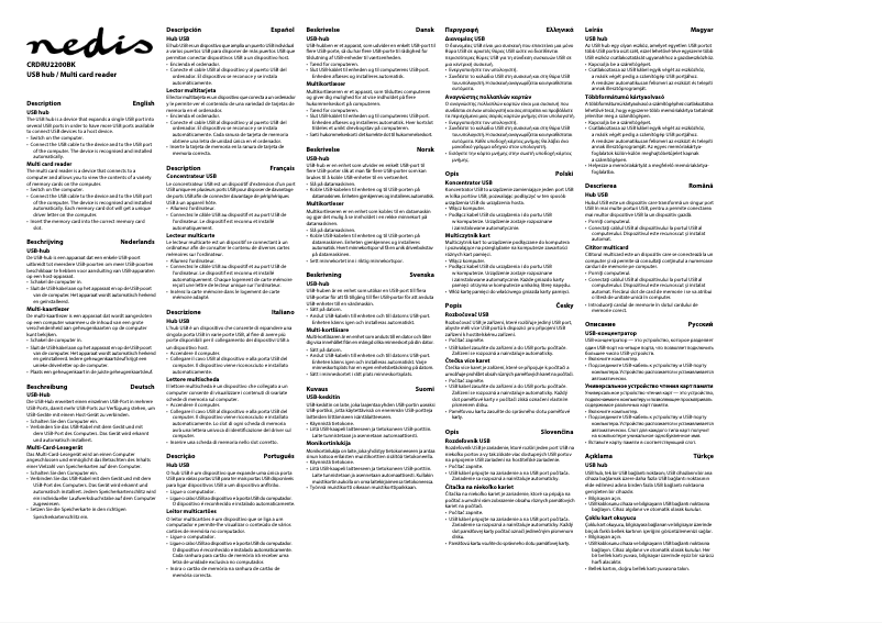 Page n°1 - Manuel utilisateur Nedis CRDRU2200BK