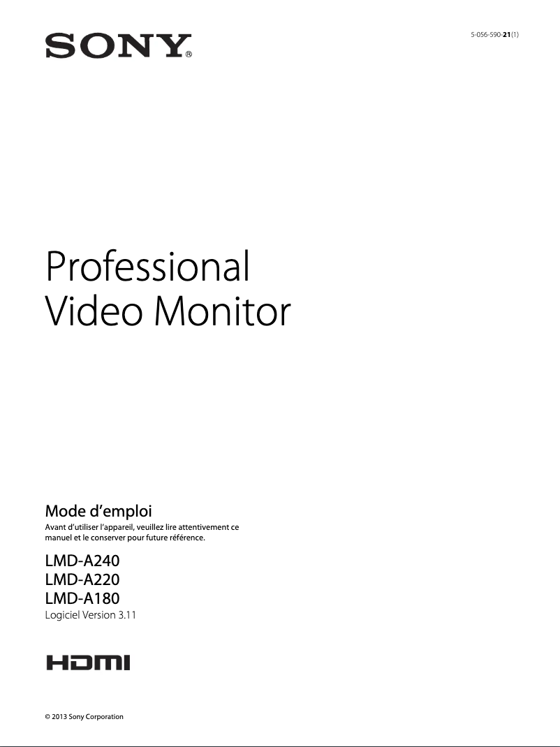 Página 1 del manual Manual de usuario Sony LMD-A180